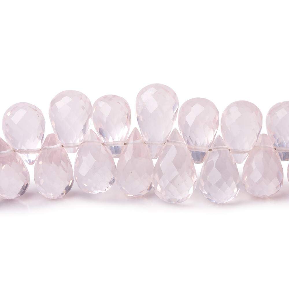  6x4-9x6mm Rose Quartz Faceted Tear Drop Beads 8 inch 80 pieces AAA 