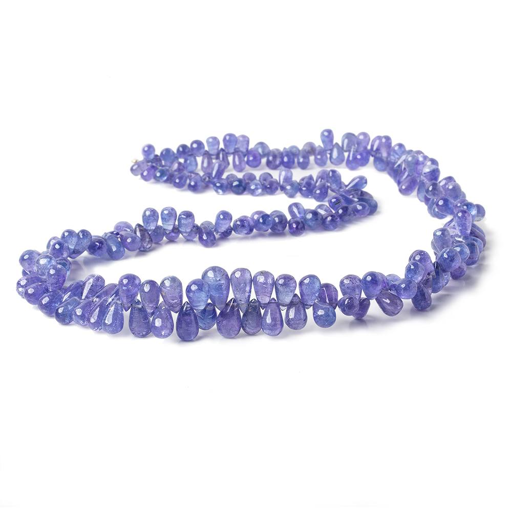  6x4-9x6mm Tanzanite plain Tear Drop Beads 18 inch 198 pieces AA 