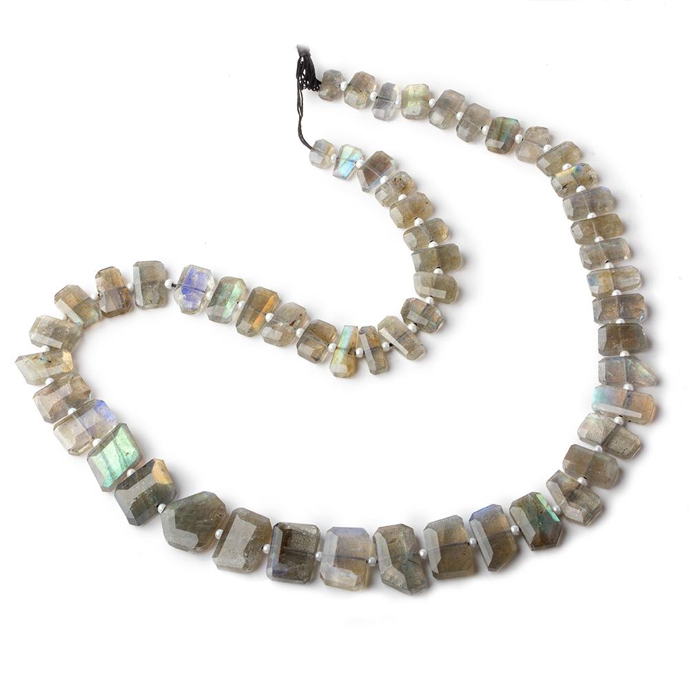 6x4.5-15x8mm Labradorite Side Drilled Bevel Faceted Nuggets 16 inch 55 beads 