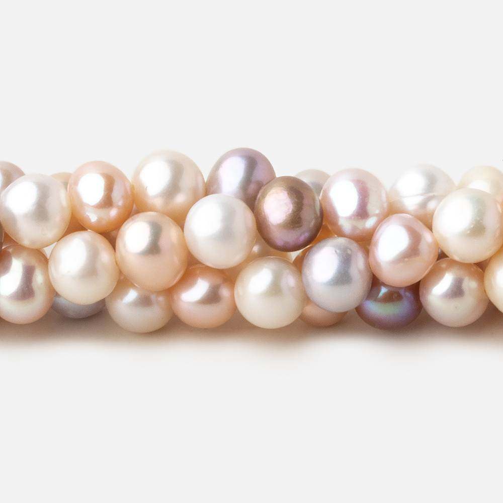  6x5-7x6mm Tri Color side drilled Baroque freshwater pearls 16 inch 68 pieces 