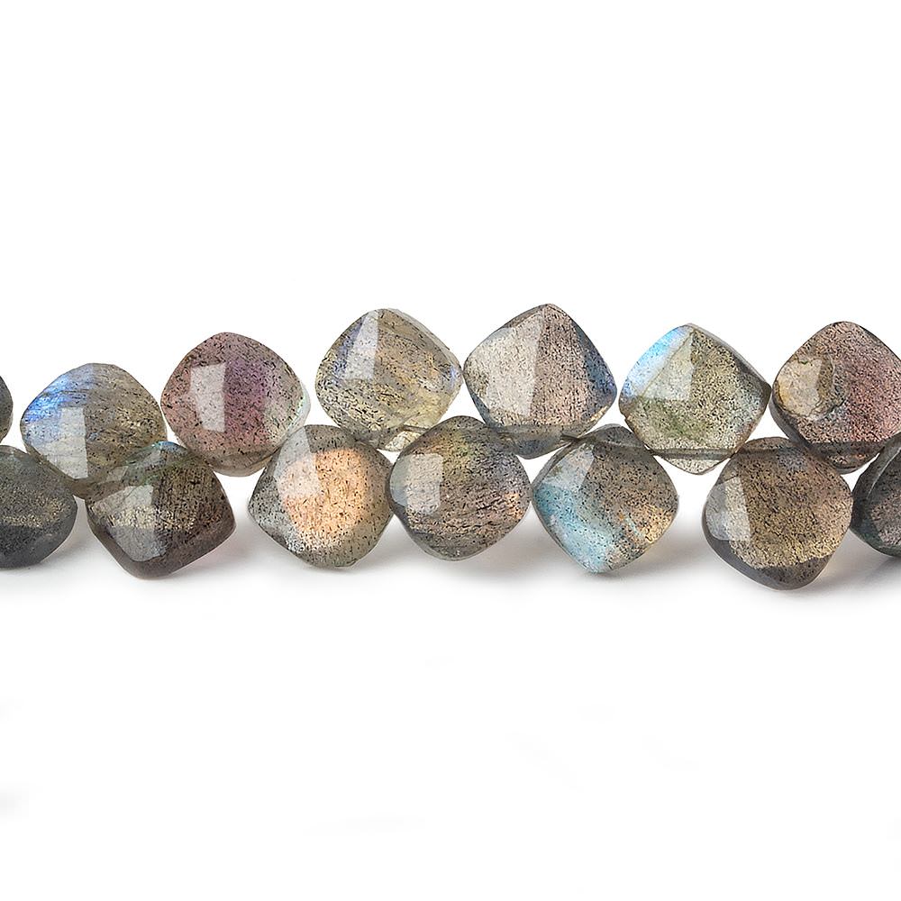  6x6-7x7mm Labradorite faceted pillow beads 7.25 inch 46 pieces AA 