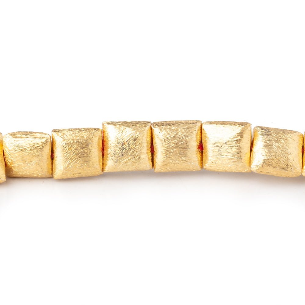  6x6mm 22kt Gold plated Brushed Square Beads 8 inch 32 pieces 