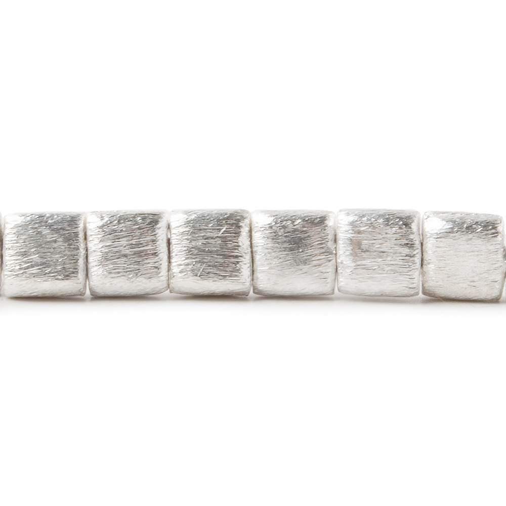  6x6x4mm Sterling Silver plated Copper Flat Brushed Square 8 inch 32 pcs 