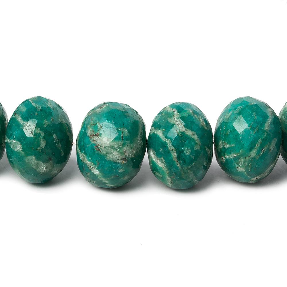  7-14mm Russian Amazonite faceted rondelle beads 15 inch 44 pieces A 