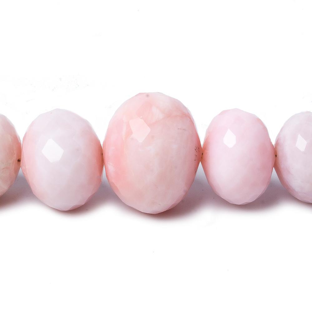  7-20mm Pink Peruvian Opal Faceted Rondelle Beads 18 inch 55 pieces 