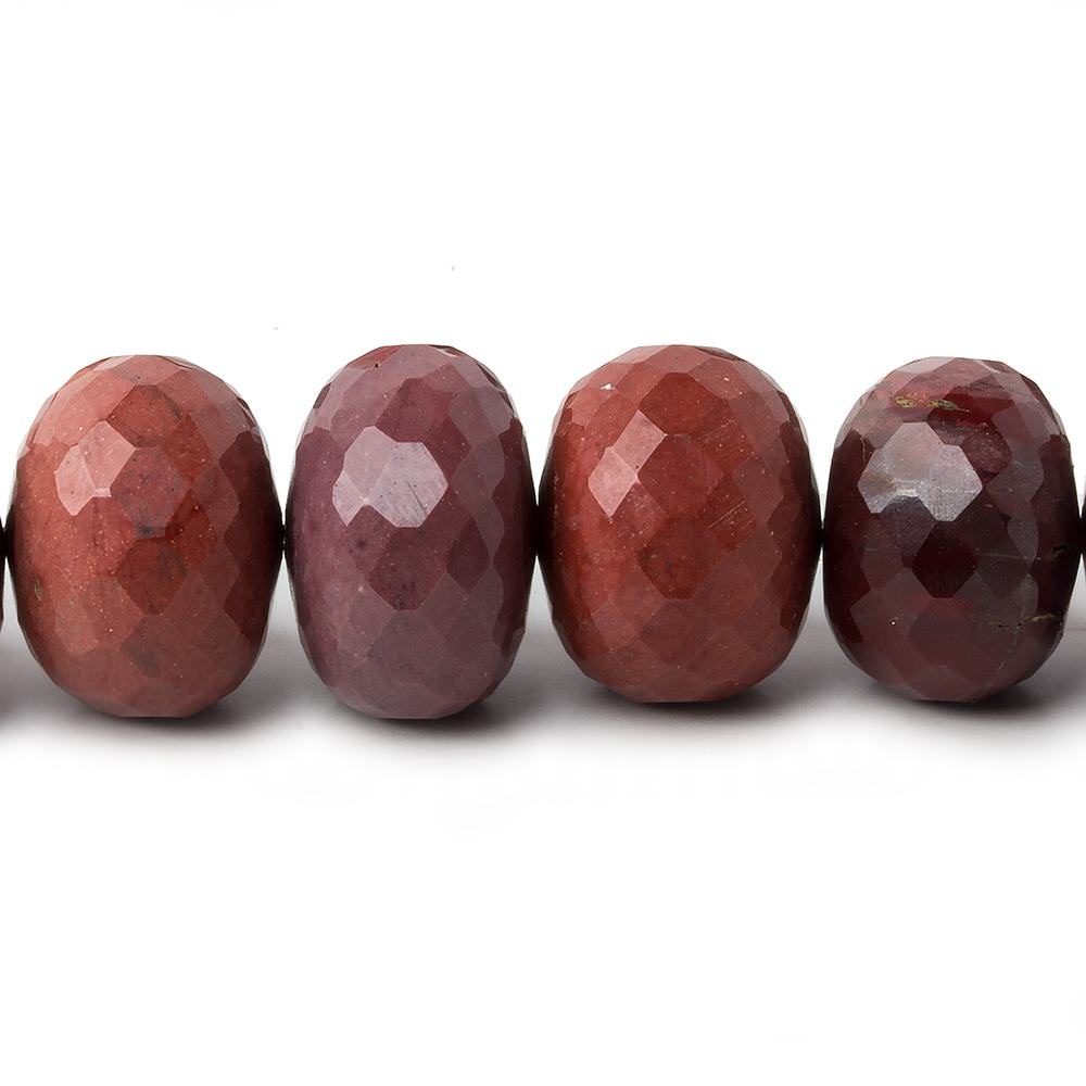  7.5-16mm Moukaite Jasper faceted rondelle beads 15 inch 40 pieces AA 