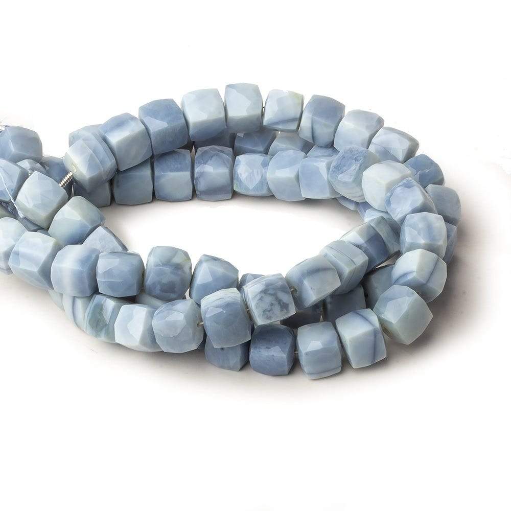  7.5-8.5mm Owyhee Denim Blue Opal faceted Cubes 8 inch 25 Beads 
