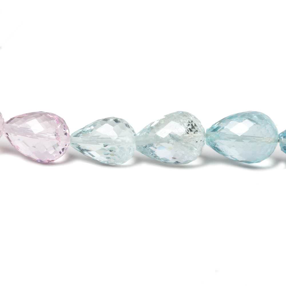  7x5-11x7mm Multi Beryl straight drill faceted tear drops 47 beads 17 in. A Grade 