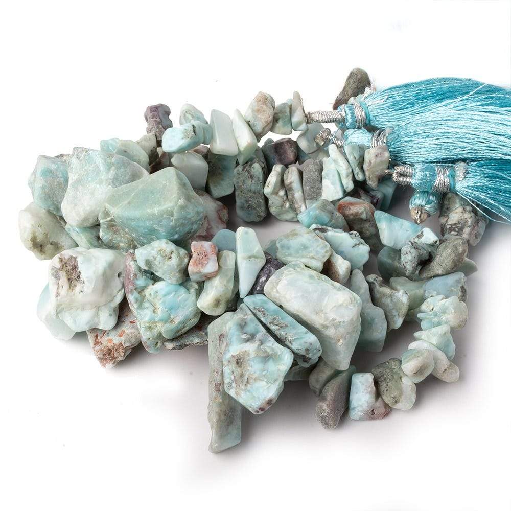 7x6-19x13mm Larimar top drilled Natural Crystal Chip beads 7.5 inch beads 