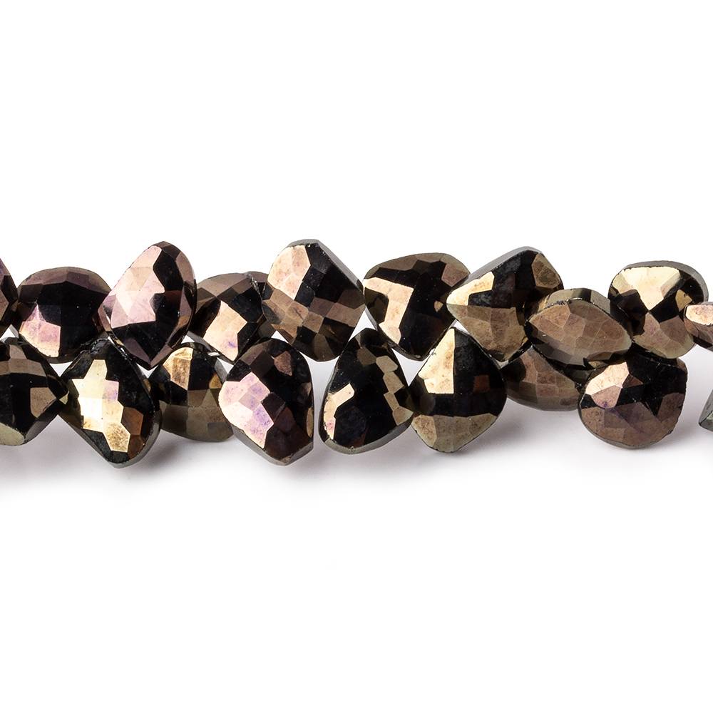  7x6-9x8mm MultiColor Metallic Black Spinel fancy shapes 9 inch 63 beads 