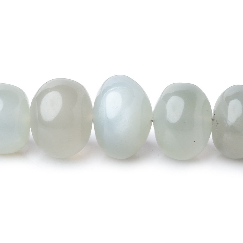  8-11mm Sage Moonstone plain rondelles 16 inch 58 beads A 