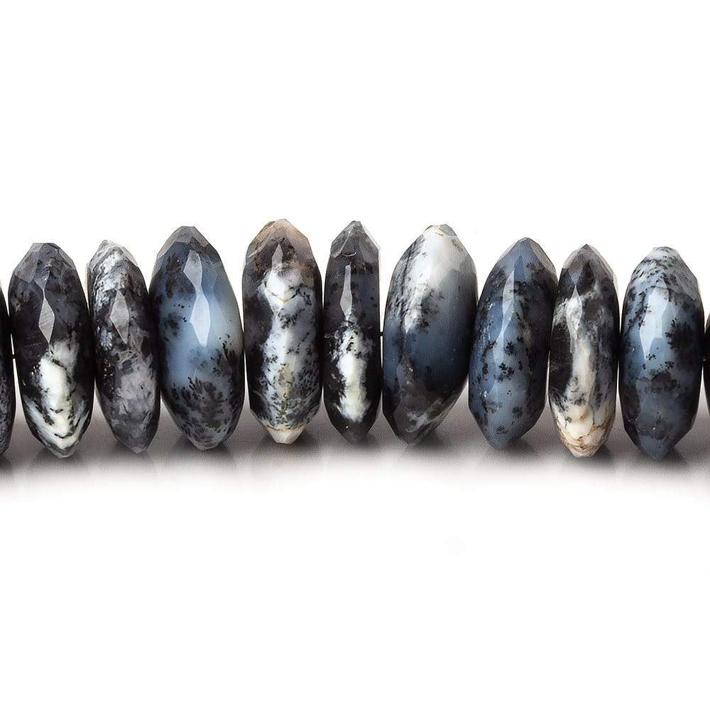  8-13mm Dendritic Opal German Faceted Rondelles 16 inch 92 beads 
