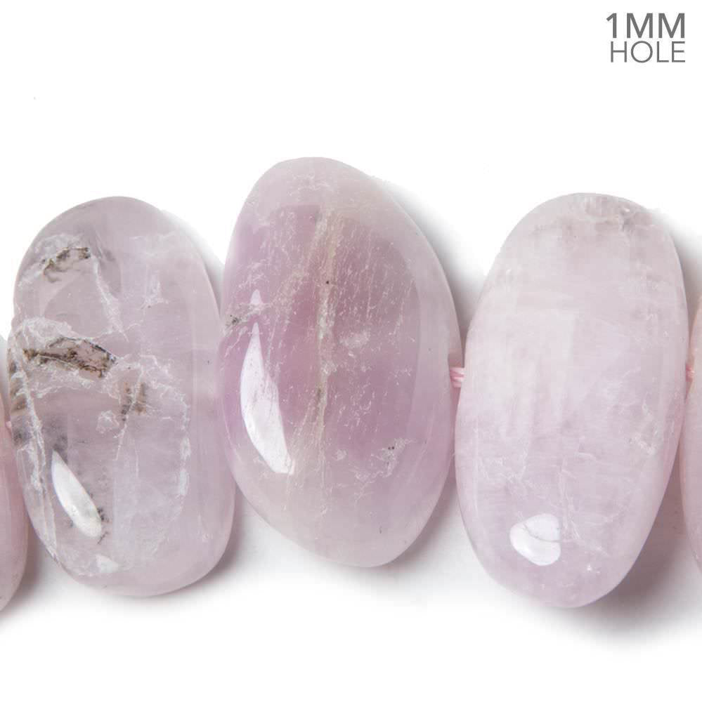  12x11-20x12mm Kunzite side drilled plain nugget beads 16 inch 42 pieces 1mm Large Hole 