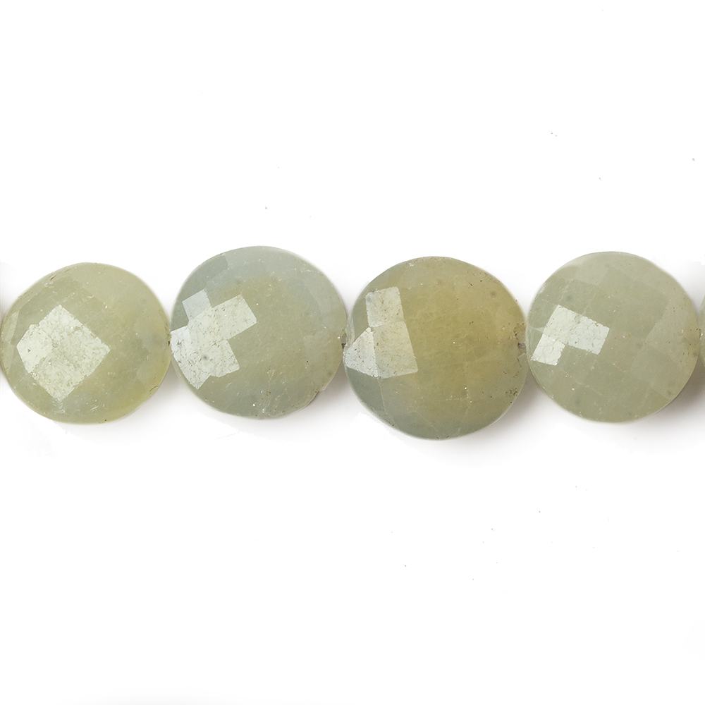  8.5-12mm Fancy Sapphire Faceted Coin Beads 8 inch 19 pieces 