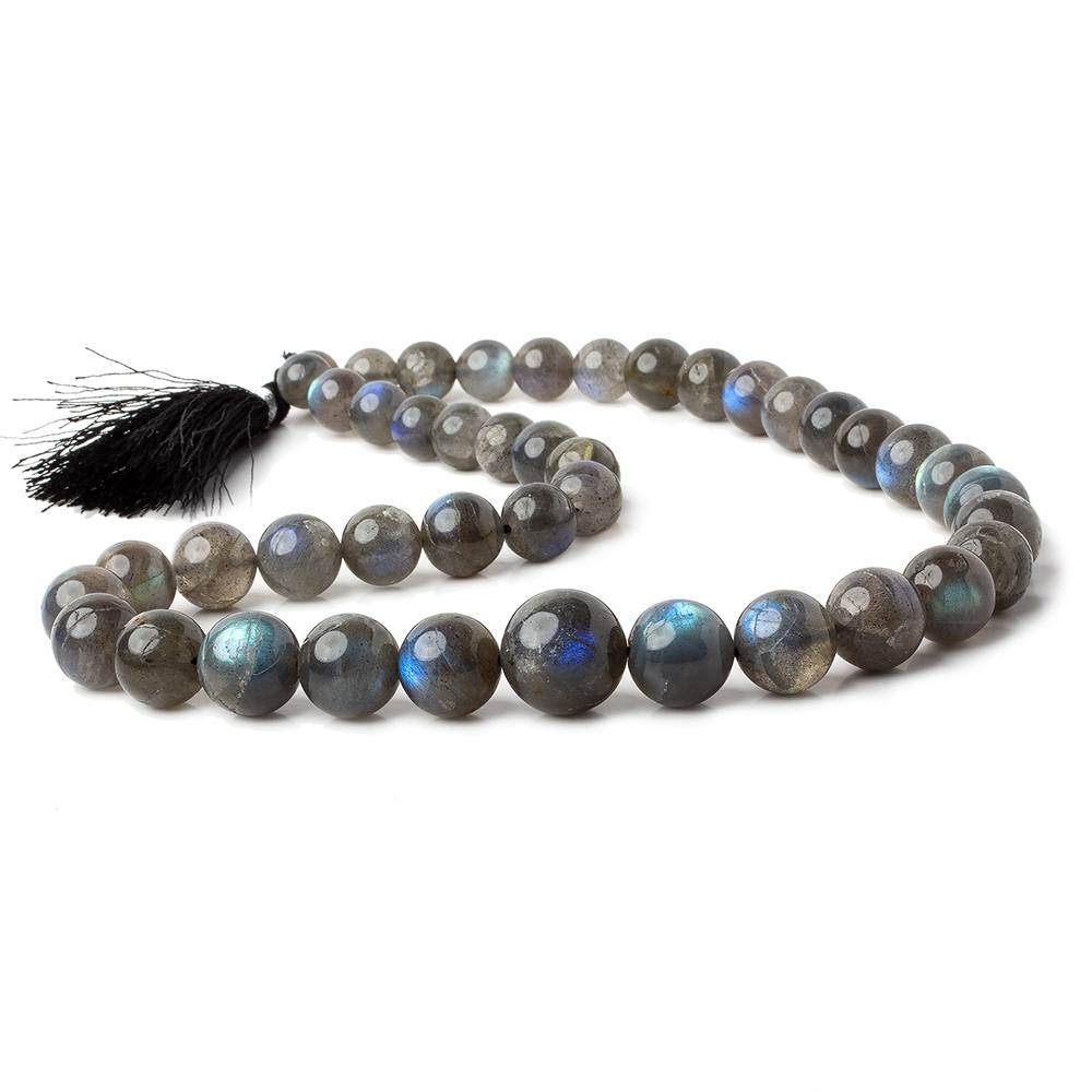  8.5-15.5mm Labradorite plain round beads 19 inch 43 pieces 