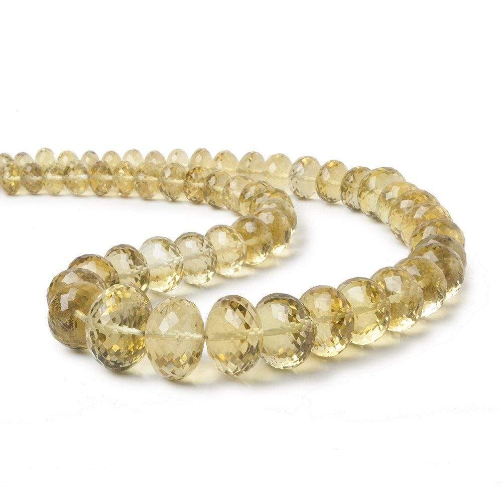  8.5-16mm Honey Quartz Faceted Rondelle 16 inch 54 pieces AA 