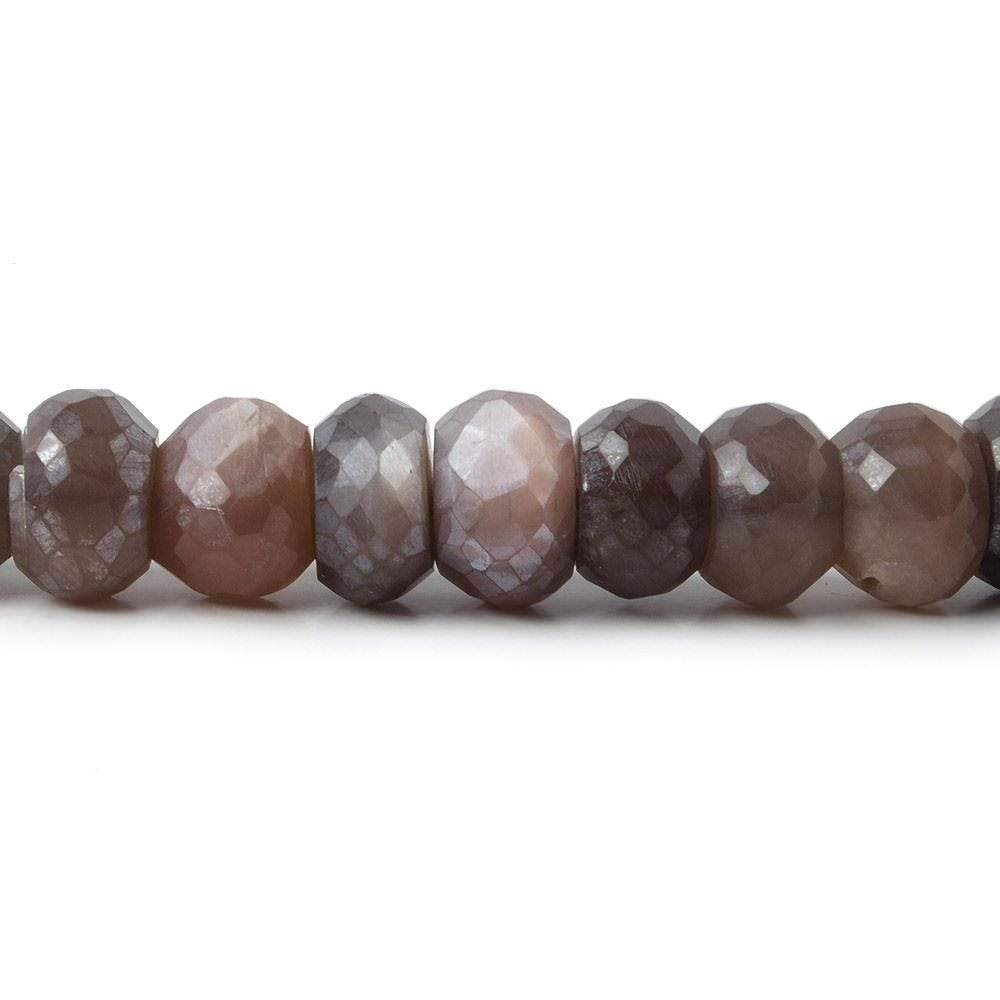  8.5-9mm Mystic Chocolate Moonstone faceted rondelle beads 13 inch 59 pieces A 