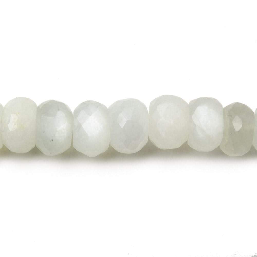  8.5-9mm Cream Moonstone faceted rondelle beads 13 inch 59 pieces AAA 