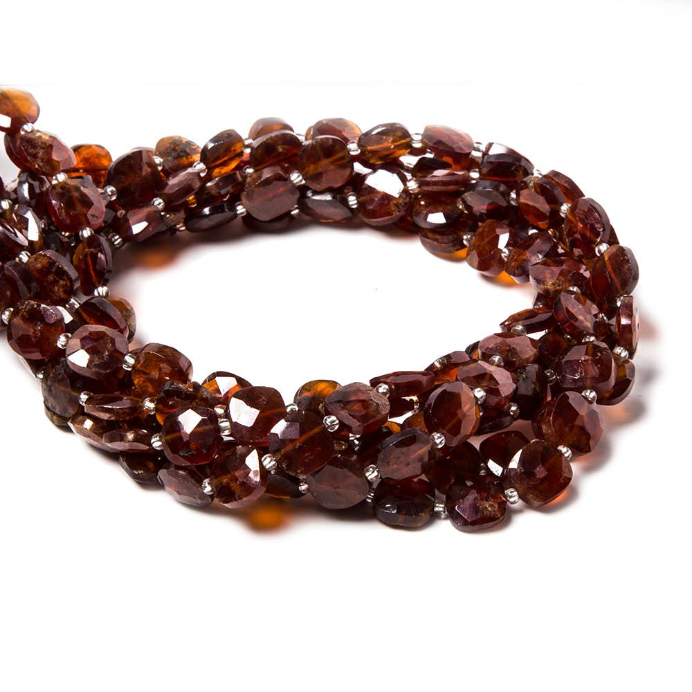  8.5-9mm Hessonite faceted pillow beads 14 inch 34 pieces 