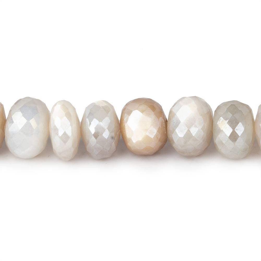  8.5-9mm Mystic Multi Color Moonstone faceted rondelles 14 inch 60 beads 