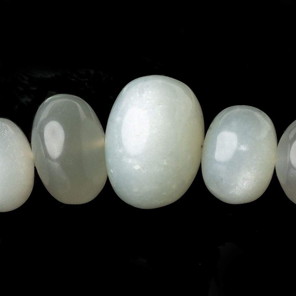  8mm - 12mm Sage Moontone plain rondelles 16 inch 54 beads 