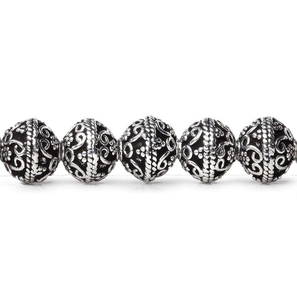  8mm Antiqued Sterling Silver plated Copper Moroccan Bead 8 inch 28 pcs 