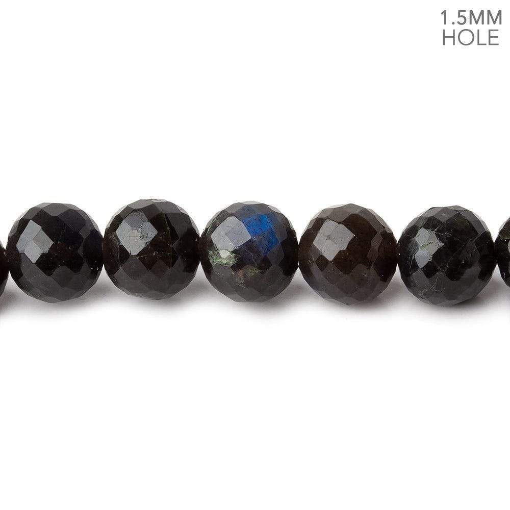  8mm Labradorite faceted rounds 18 inch 61 large hole beads A 