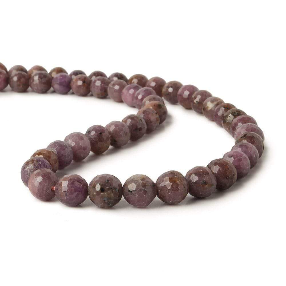  8mm Ruby Faceted Round Beads 47 pieces 16 inch A 