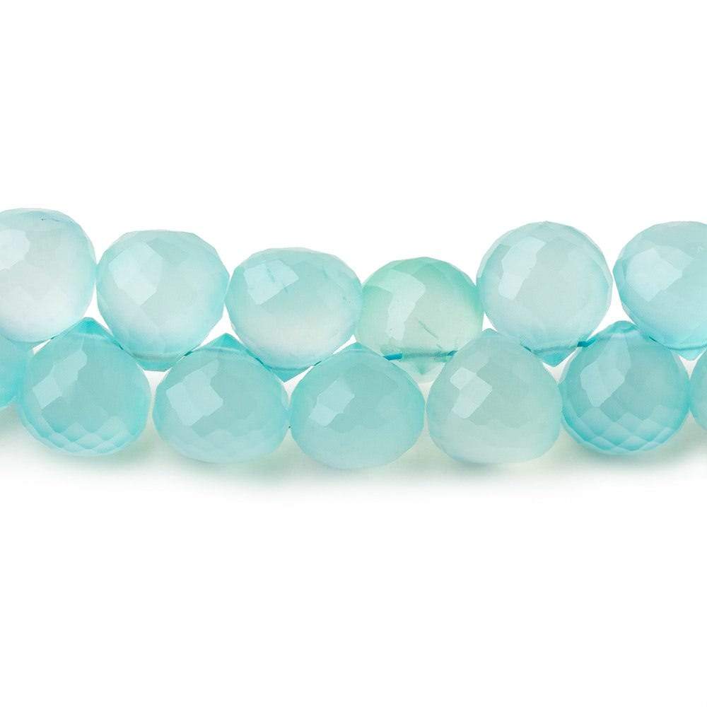  8mm Seafoam Blue Chalcedony faceted candy kiss beads 50 pieces 