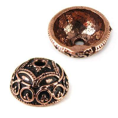  8x15x15mm Copper Bead Cap Bali Design *DISCONTINUED* 