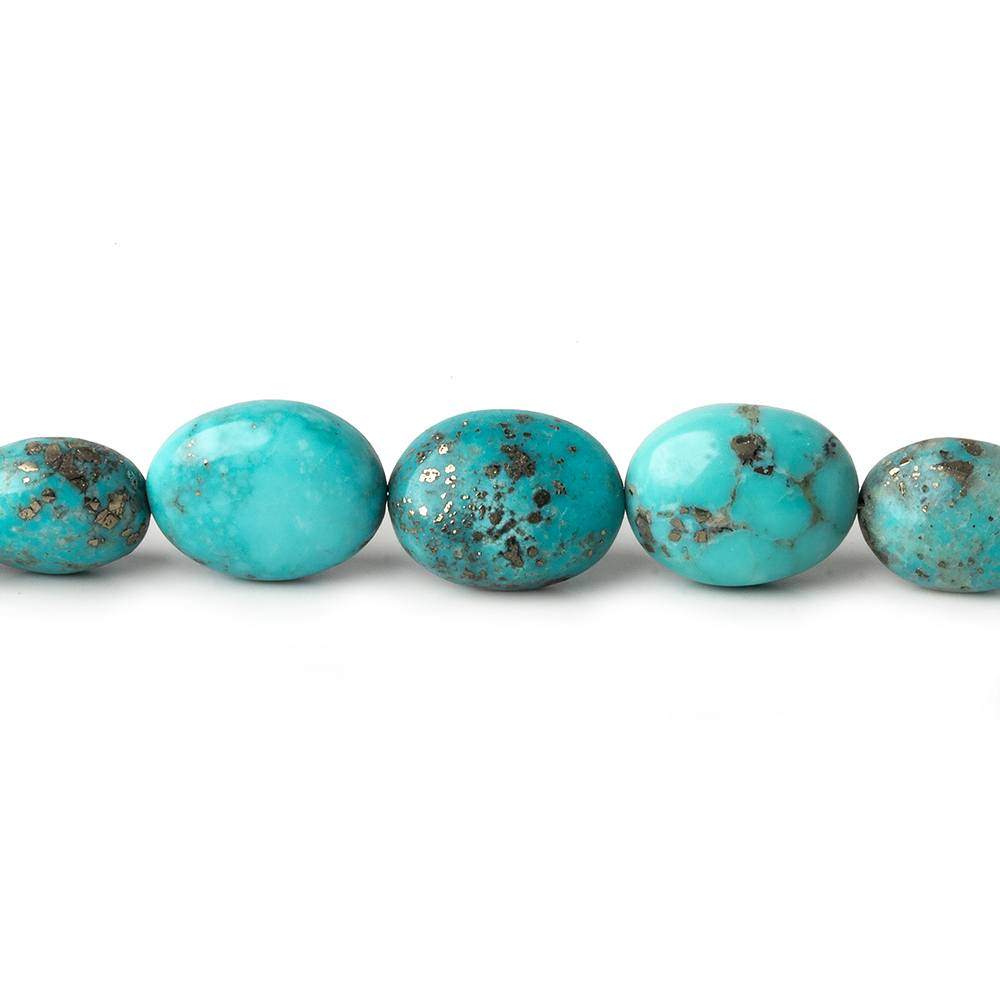 8x6-12x9mm Sleeping Beauty Turquoise with Pyrite plain nugget beads 18.5 inch 45 pcs 