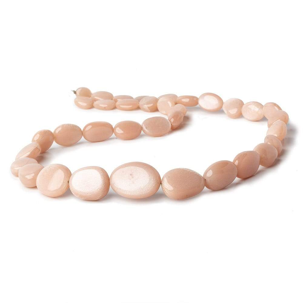  8x7mm - 20x15mm Angel Skin Peach Moonstone plain nuggets 18 inch 35 beads AA 