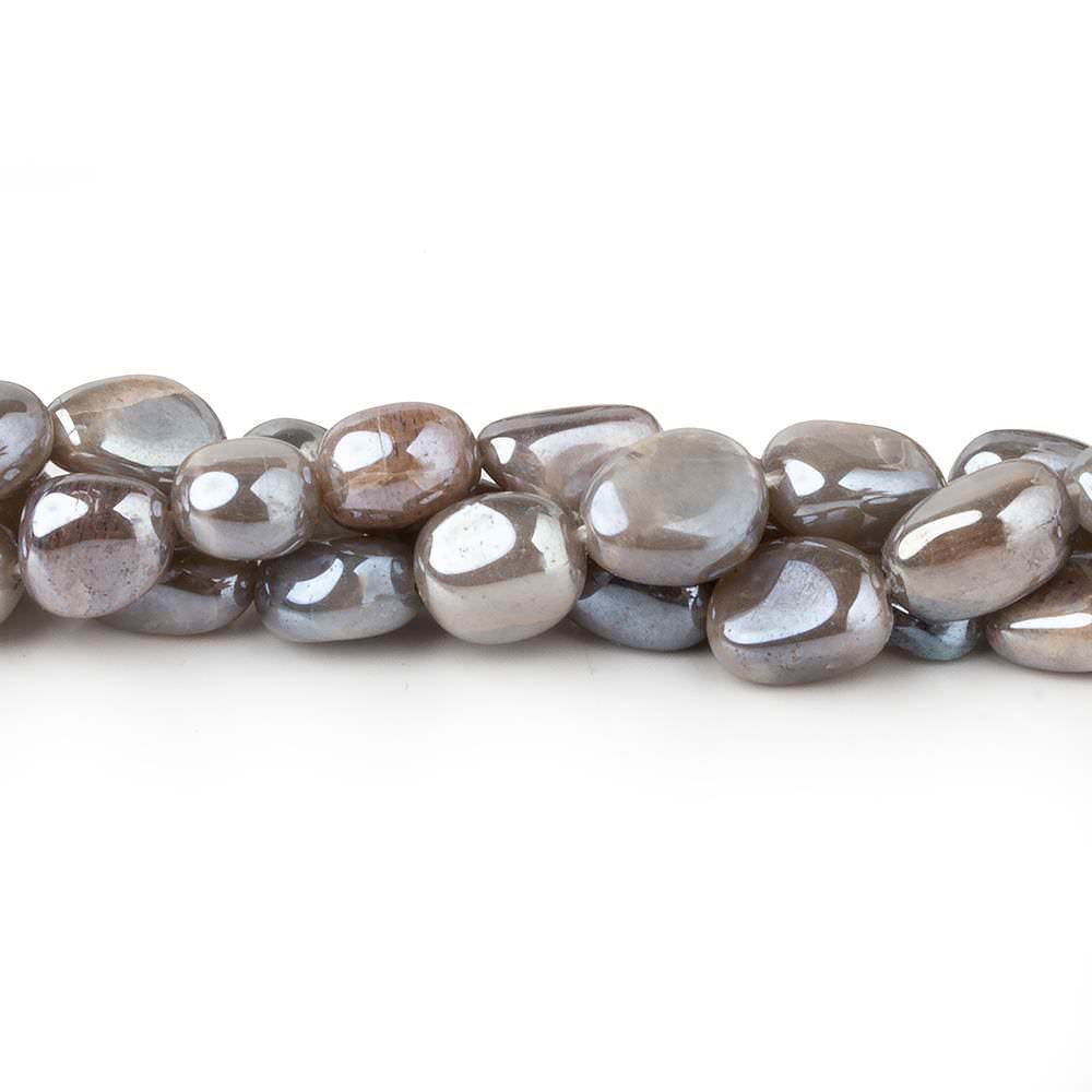  8x8-10x8mm Mystic Multi Platinum Moonstone plain nuggets 16 inch 45 beads 