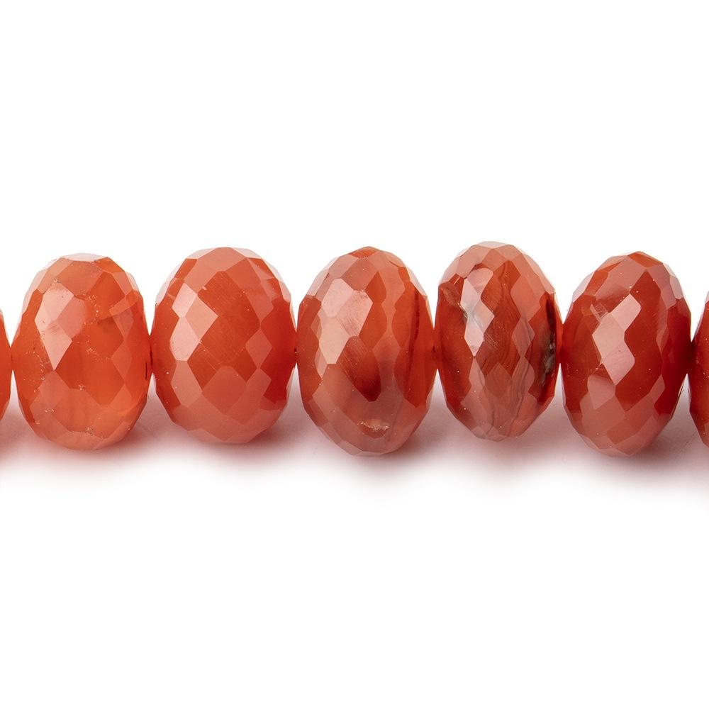  9-11mm Carnelian Faceted Rondelle Beads 16 inch 60 pieces 