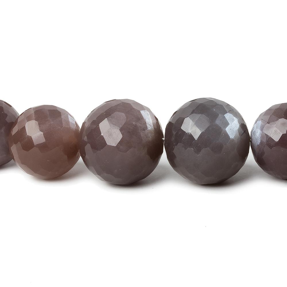 9-14mm Chocolate Moonstone faceted round beads 16 inch 38 pieces 