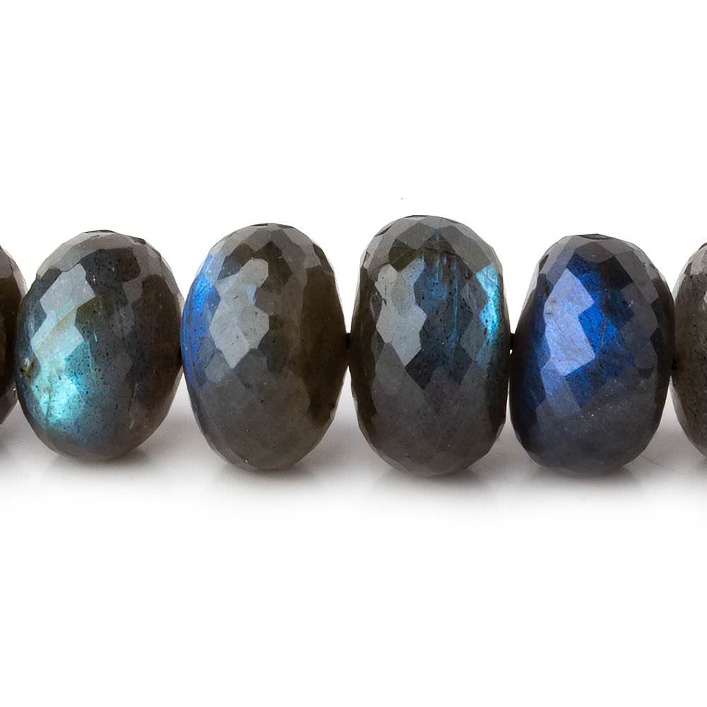  9-15mm Labradorite faceted rondelle beads 18 inch 59 pieces AA 