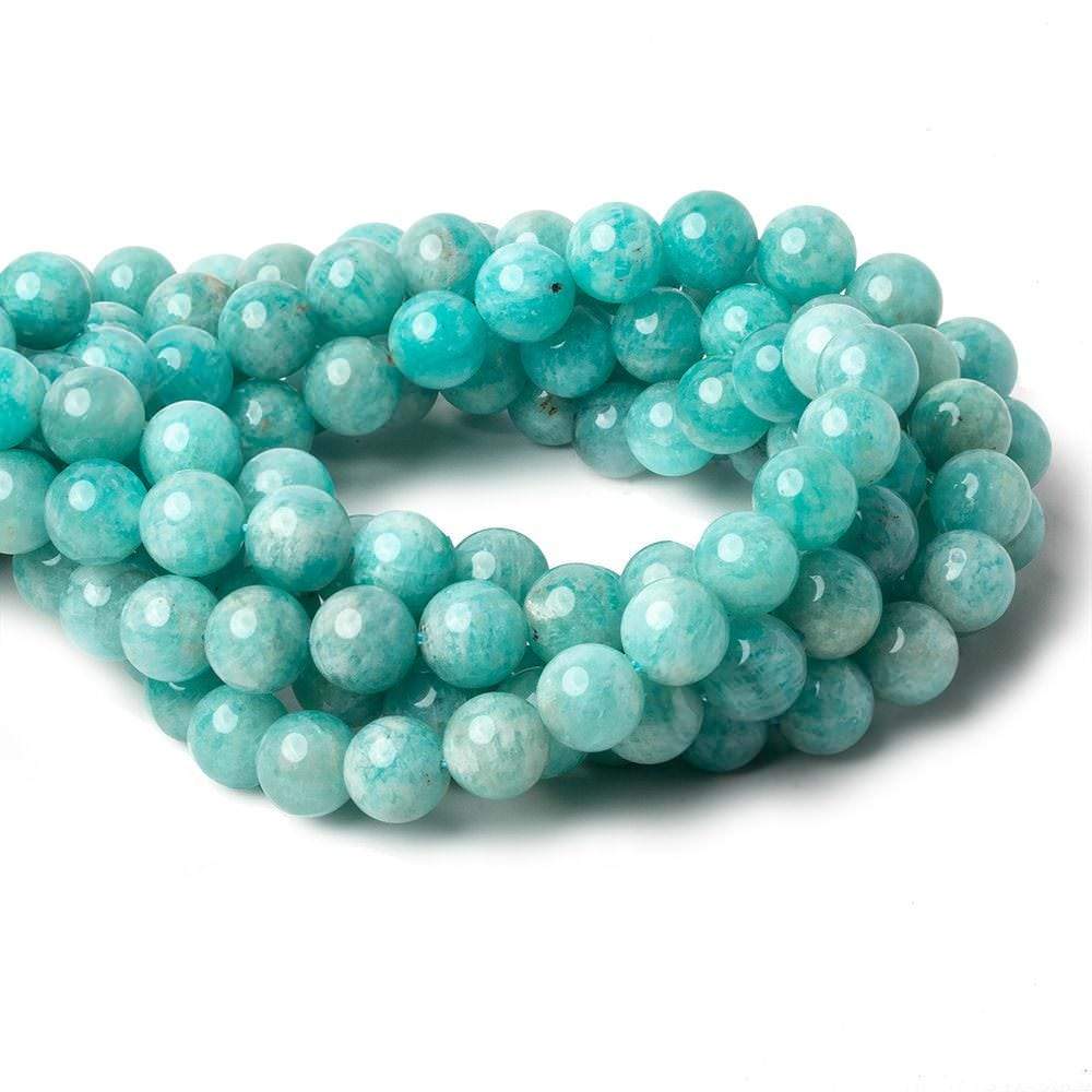  9.5mm Amazonite Plain Rounds 16 inch 43 beads A 
