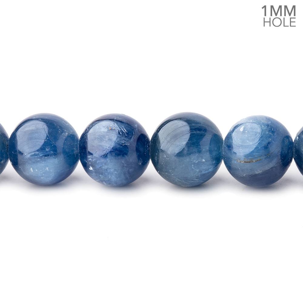  9mm Blue Kyanite Plain Rounds 16 inch 45 beads AA 1mm hole 