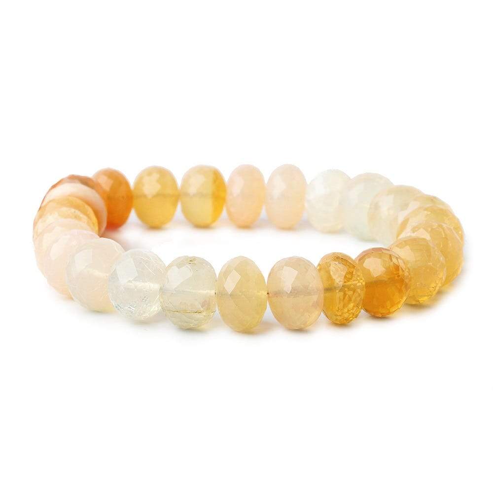  9mm Fire Opal Faceted Rondelle Beads 8 inch 22 pieces AA 