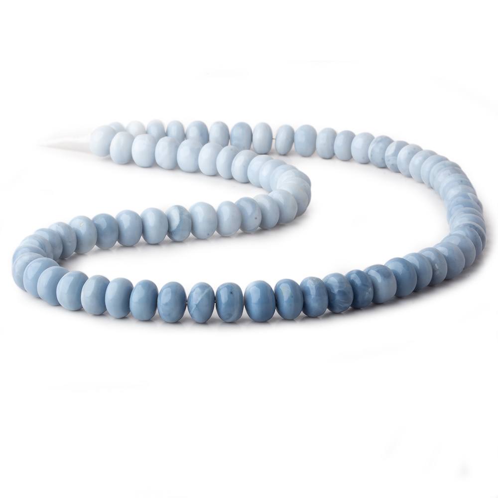  9mm Natural Shaded Owyhee Blue Opal plain rondelle beads 18 inch 78 pieces 