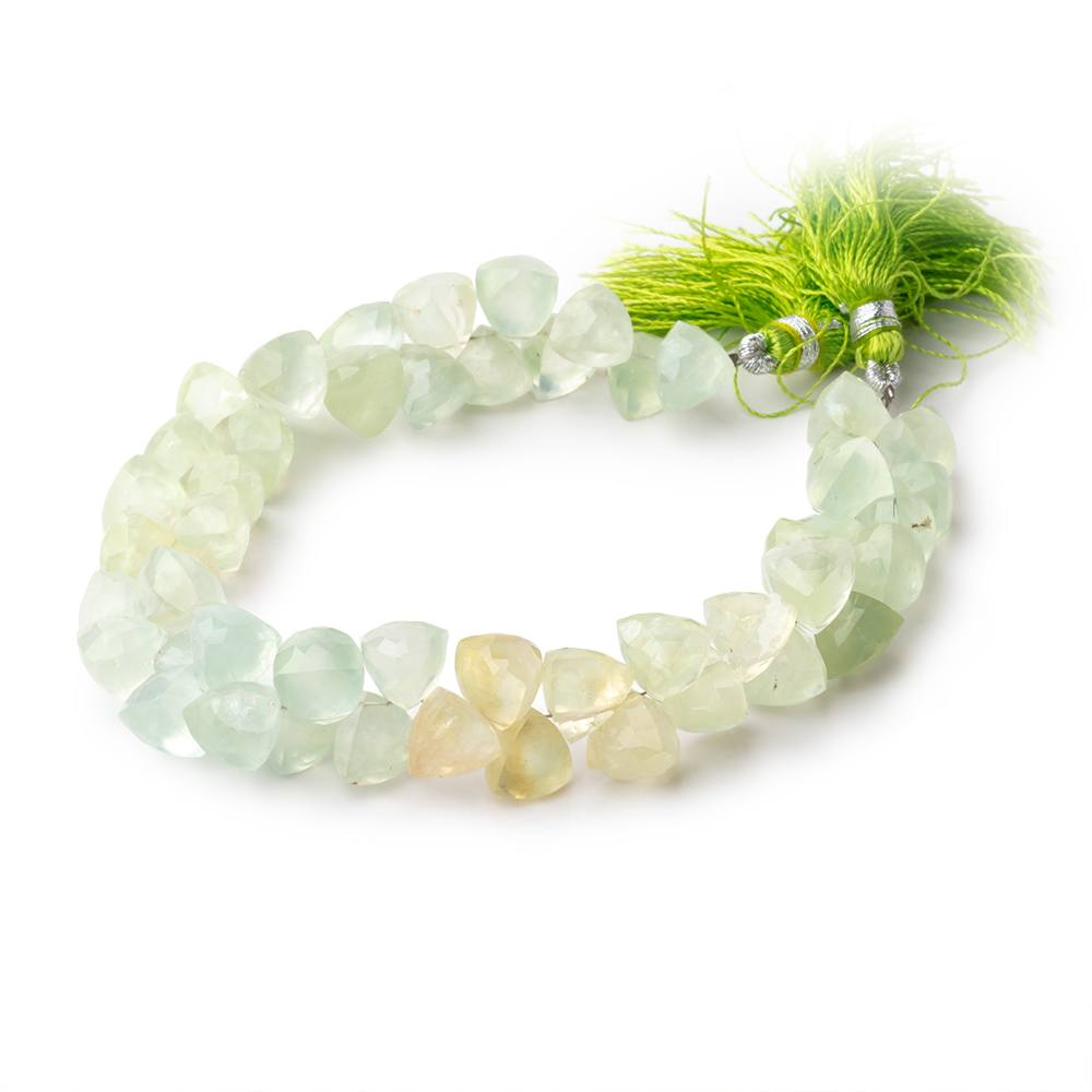  9mm Prehnite Beads Top Drill Trillion Beads 8 inch 50 pieces 
