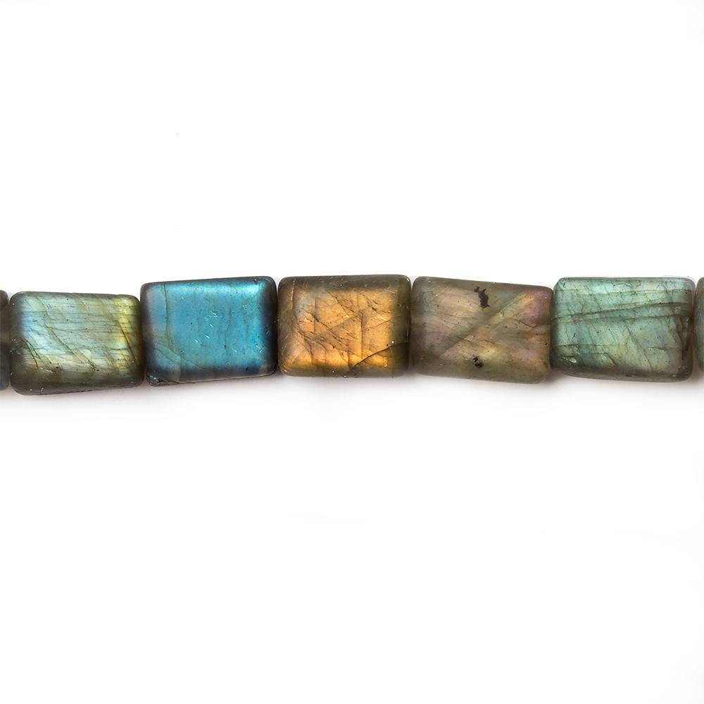  9x7-12x8mm Matte Labradorite plain rectangle beads 7.5 inch 17 pieces 
