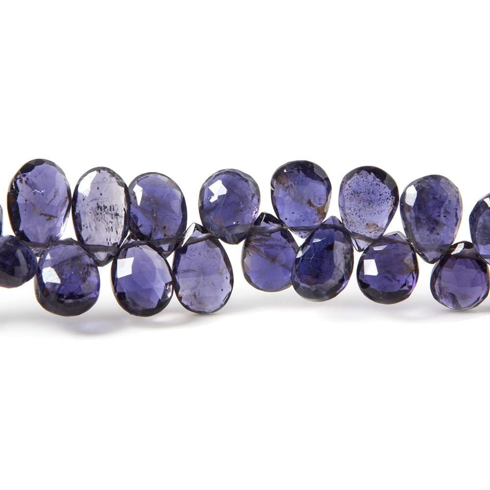  5x4-9x5mm Iolite Faceted Pear Beads 7.5 inch 58 pieces 