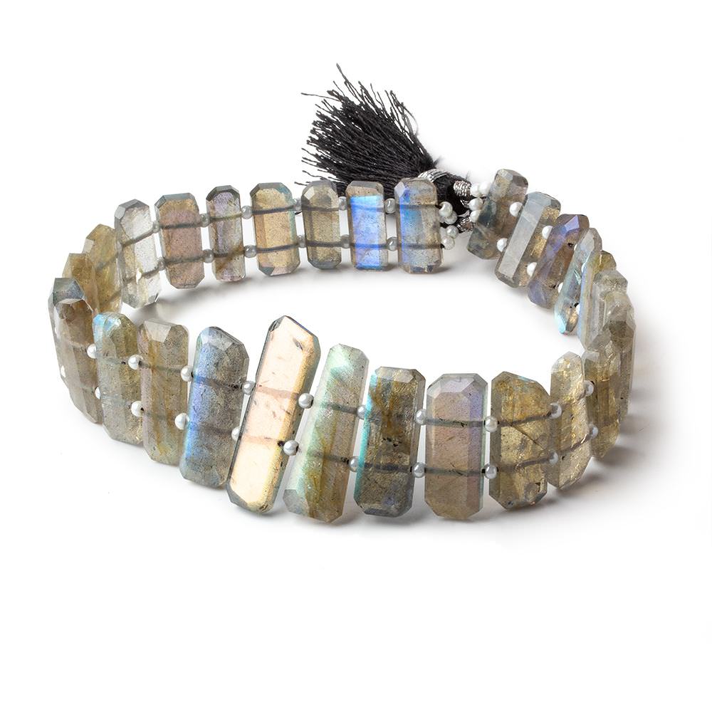  Labradorite Double Drilled Faceted Modified Rectangles 8.5 inch 29 pieces 