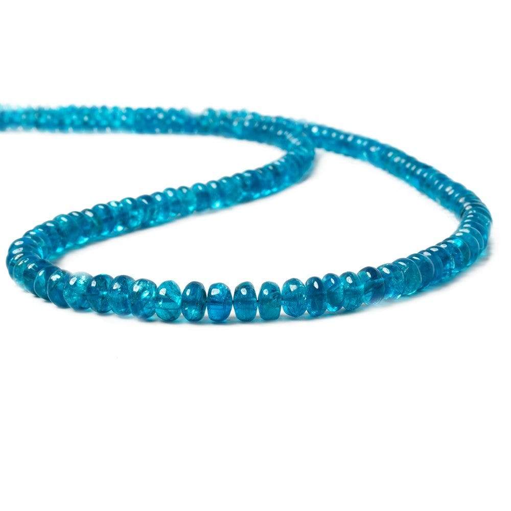  Neon Blue Apatite Beads Plain Rondelle 