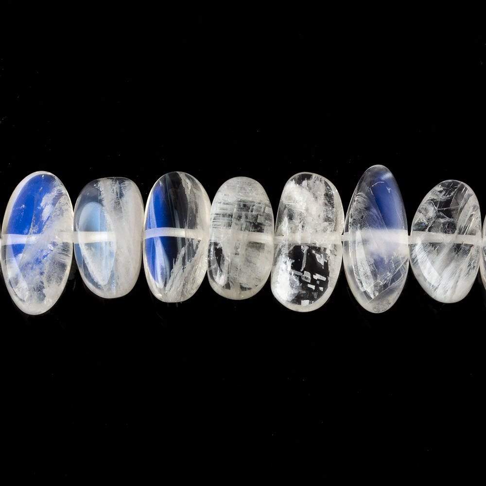  Rainbow Moonstone side drilled plain nuggets 16 inch 45 beads 9x8-15x9mm A 