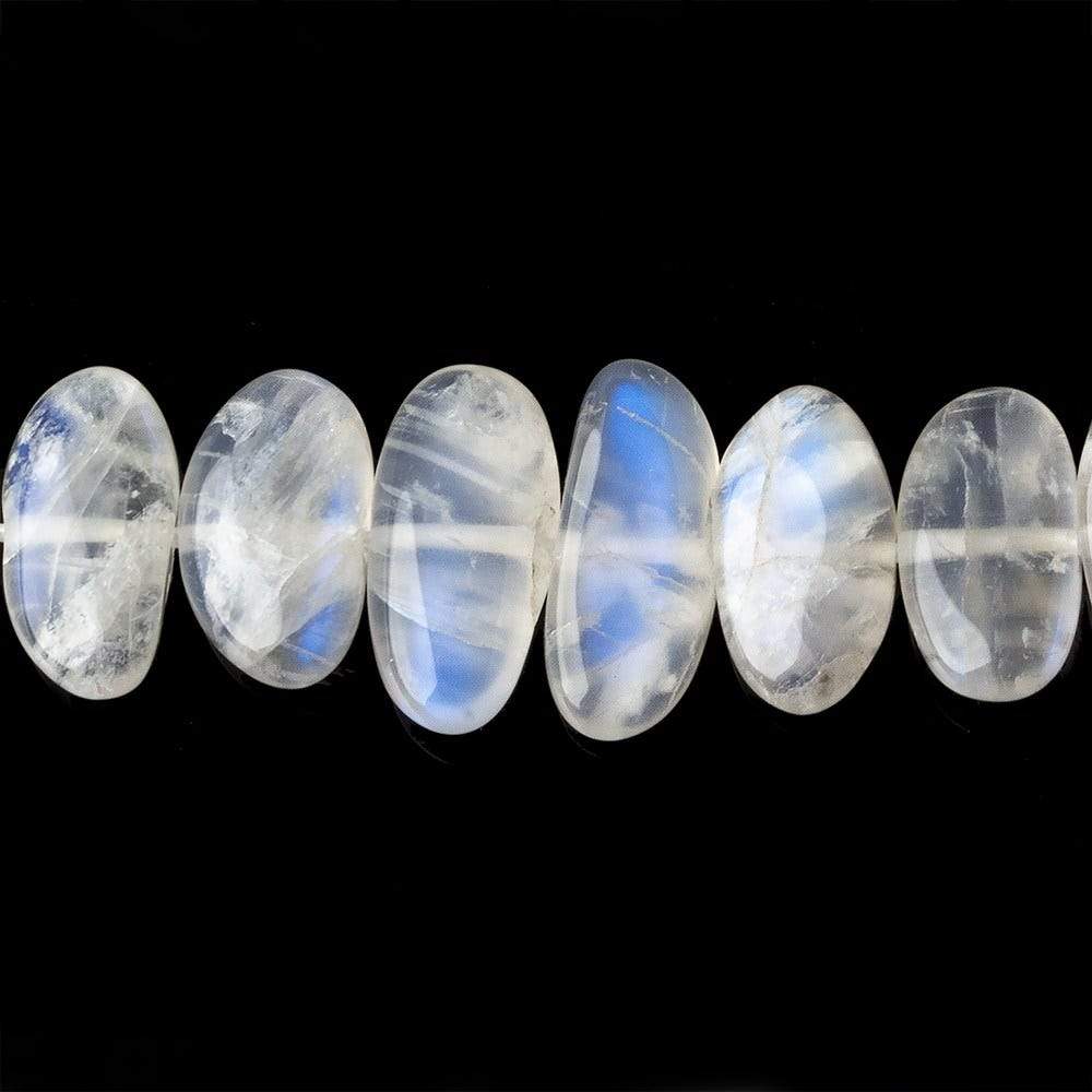  Rainbow Moonstone side drilled plain nuggets 16 inch 61 beads 11x7-16x7mm A 