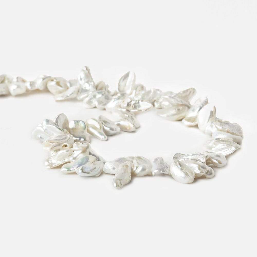  Silvery White Top Drill Keshi Freshwater Pearl 