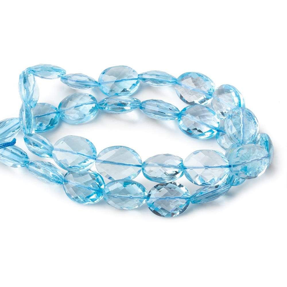  Swiss Blue Topaz faceted oval beads 14 inches 31 pieces 11x9-13x9mm A 