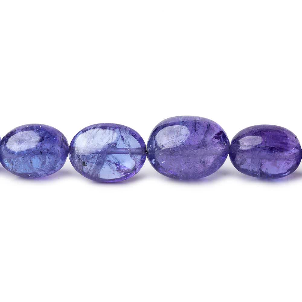  Tanzanite straight drilled plain ovals 6x5mm - 10x9mm 55 beads 18 inch 